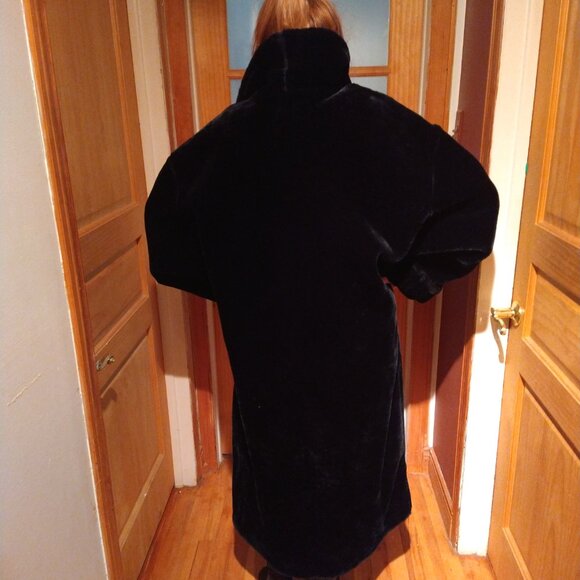 Donnybrook Faux Fur plush black long coat - Picture 3 of 5